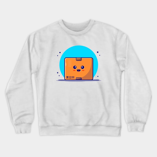 Cute Package Box Cartoon Vector Icon Illustration Crewneck Sweatshirt by Catalyst Labs